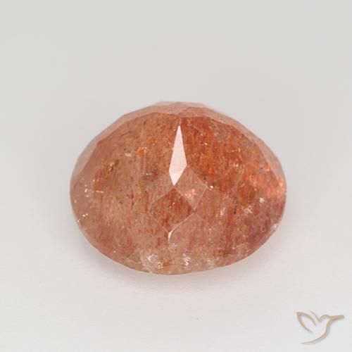 Pedra do Sol laranja avermelhado Natural 4.34ct, Redondo, Translúcido