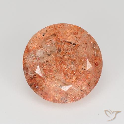4.61ct Natural Toranja Laranja Pedra do Sol, Redondo, Translúcido