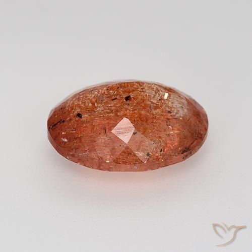 Pedra do Sol vermelho médio Natural 3.81ct, oval, Translúcido