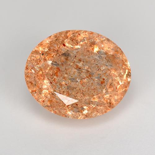 Pedra do sol laranja natural 4,91ct, corte oval, translúcido