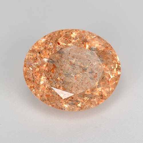 Pedra do sol laranja natural 4,91ct, corte oval, translúcido