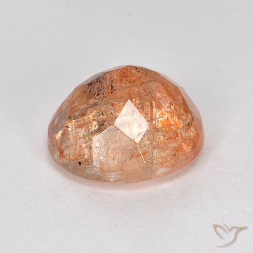 Pedra do Sol Laranja Médio-Claro Natural 4.40ct, Redondo, Translúcido