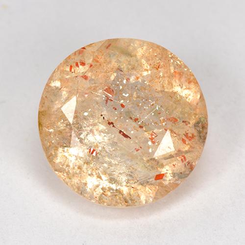 Pedra do sol laranja natural 4,05ct, corte redondo, transparente
