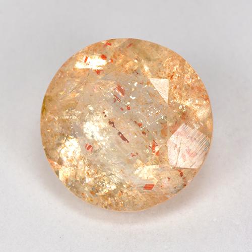 Pedra do sol laranja natural 4,05ct, corte redondo, transparente