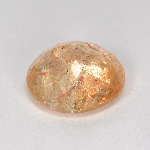 Pedra do sol laranja natural 4,05ct, corte redondo, transparente