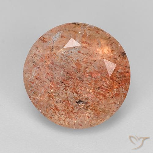 4.33ct Natural Laranja Médio Pedra do Sol, Redondo, Translúcido