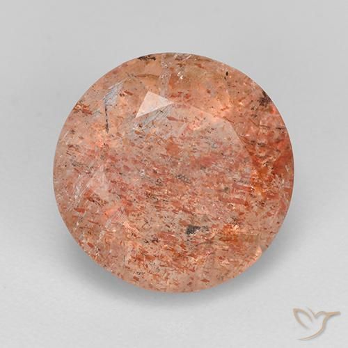 Pedra do Sol Laranja Médio Natural 4.33ct, Redondo, Translúcido