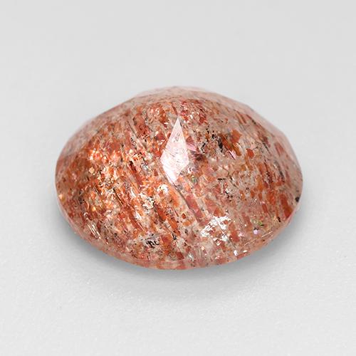 Pedra do sol laranja natural 3,76ct, corte redondo, translúcido