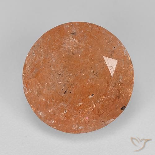4.67ct Natural laranja avermelhado Pedra do Sol, Redondo, Translúcido