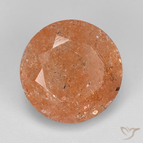 Pedra do Sol laranja avermelhado Natural 4.67ct, Redondo, Translúcido