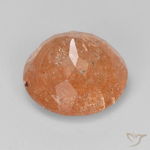 Pedra do Sol laranja avermelhado Natural 4.67ct, Redondo, Translúcido