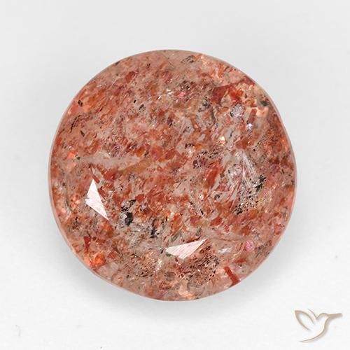 4.91ct Natural laranja avermelhado Pedra do Sol, Redondo, Translúcido