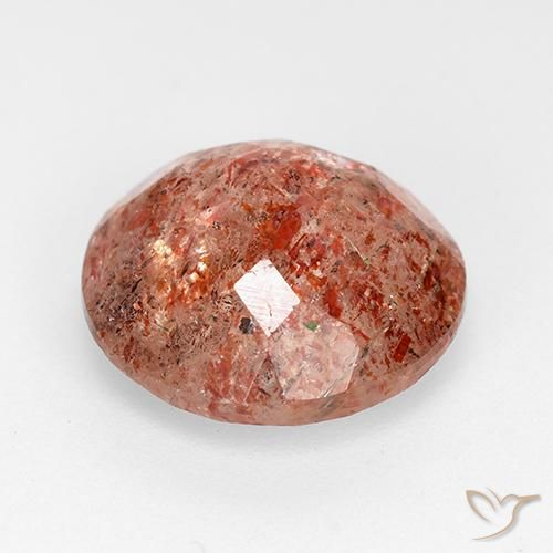 Pedra do Sol laranja avermelhado Natural 4.91ct, Redondo, Translúcido