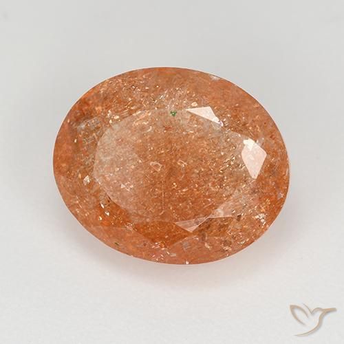 Pedra do Sol Laranja Médio Natural 4.92ct, oval, Translúcido