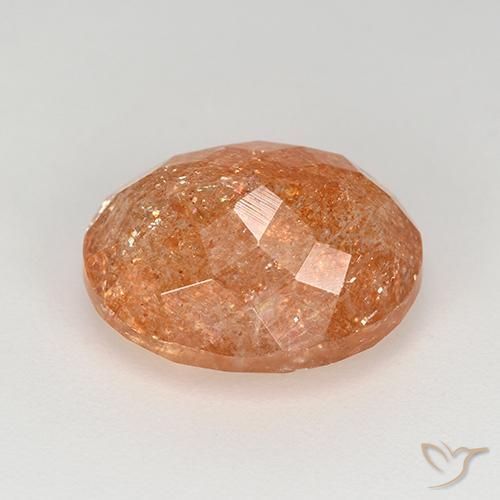 Pedra do Sol Laranja Médio Natural 4.92ct, oval, Translúcido