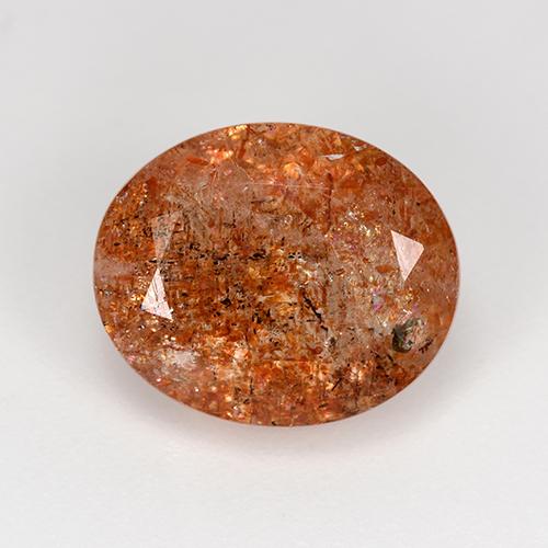 Pedra do sol laranja natural 4,31ct, corte oval, translúcido