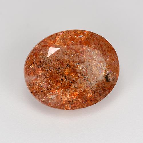 Pedra do sol laranja natural 4,31ct, corte oval, translúcido