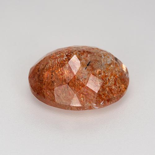 Pedra do sol laranja natural 4,31ct, corte oval, translúcido