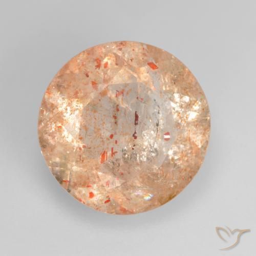 Pedra do Sol Laranja Tigre Claro Natural 4.05ct, Redondo, Transparente