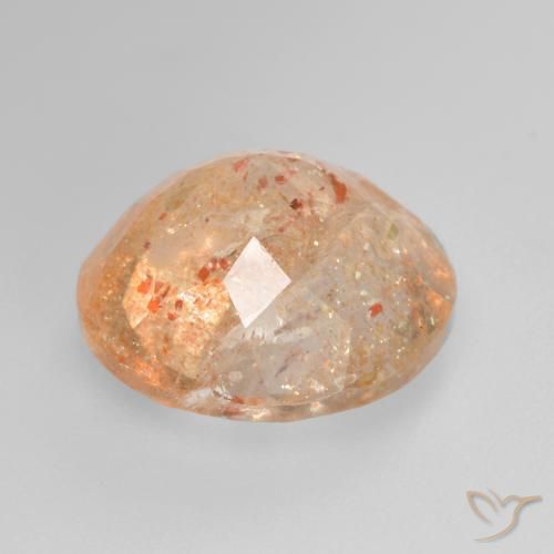 Pedra do Sol Laranja Tigre Claro Natural 4.05ct, Redondo, Transparente