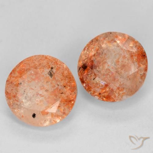 Pedras preciosas de Pedra do Sol Laranja Médio natural de 1.82 ct, Redondo, Translúcido