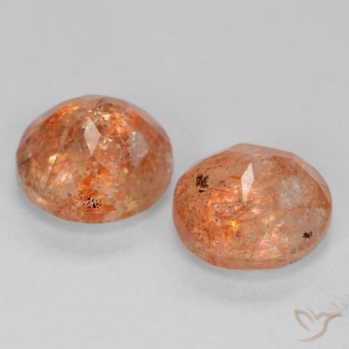 Pedras preciosas de Pedra do Sol Laranja Médio natural de 1.82 ct, Redondo, Translúcido