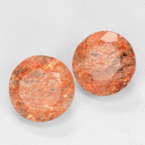 Pedras preciosas de pedra do sol laranja natural de 1,65 ct, corte redondo, translúcido