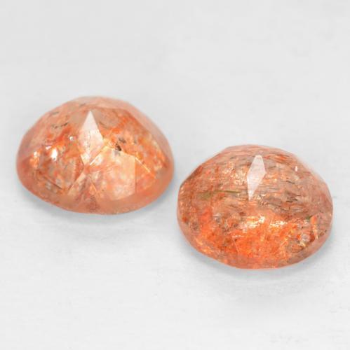 Pedras preciosas de pedra do sol laranja natural de 1,65 ct, corte redondo, translúcido