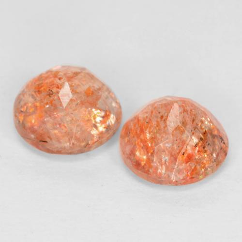 Pedras preciosas de Pedra do Sol Laranja Médio natural de 1.67 ct, Corte Redondo, Translúcido