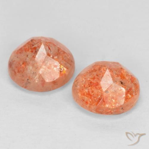 Pedras preciosas de Pedra do Sol Laranja Médio-Claro natural de 1.76 ct, Redondo, Translúcido