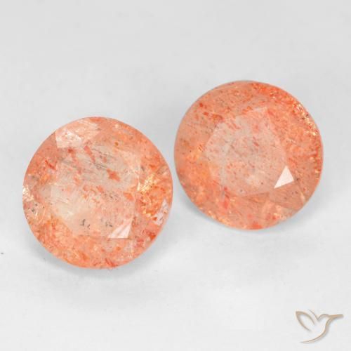 Pedras preciosas de Pedra do Sol Laranja Médio-Claro natural de 3.50 ct, Redondo, Translúcido
