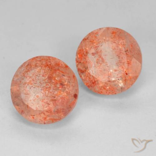 Pedras preciosas de Pedra do Sol Toranja Laranja natural de 4.11 ct, Redondo, Translúcido