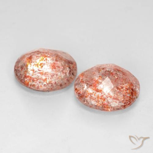 Pedras preciosas de Pedra do Sol pêssego laranja natural de 3.05 ct, Redondo, Translúcido