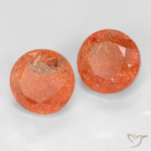 Pedras preciosas de Pedra do Sol Laranja Médio natural de 1.96 ct, Redondo, Translúcido