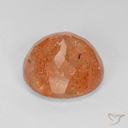 Pedra do Sol laranja avermelhado Natural 4.67ct, Redondo, Translúcido