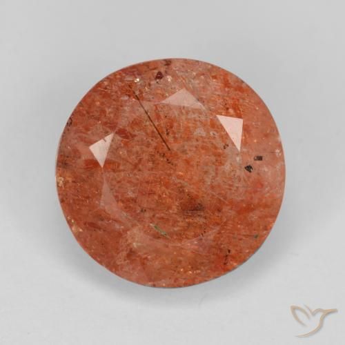 4.86ct Natural Toranja Laranja Pedra do Sol, Redondo, Translúcido