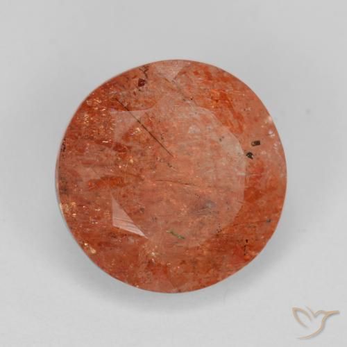 Pedra do Sol Toranja Laranja Natural 4.86ct, Redondo, Translúcido