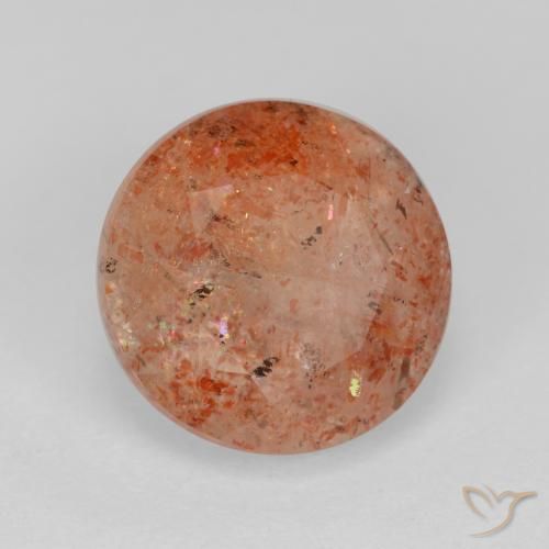 Pedra do Sol Laranja Médio Natural 4.41ct, Redondo, Translúcido