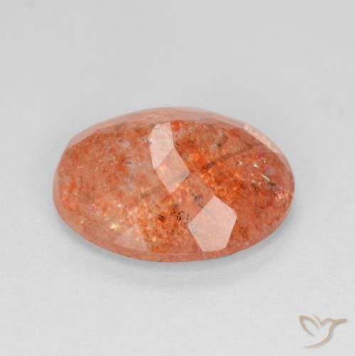 Pedra do Sol vermelho médio Natural 3.52ct, oval, Translúcido
