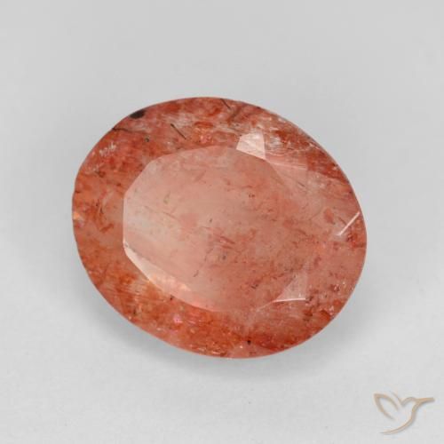 Pedra do Sol vermelho médio Natural 3.80ct, oval, Translúcido