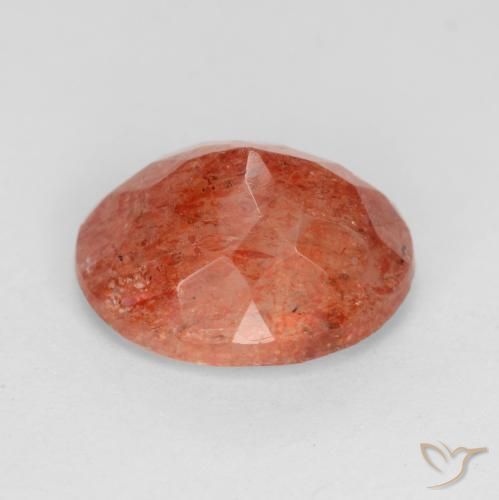 Pedra do Sol vermelho médio Natural 3.80ct, oval, Translúcido