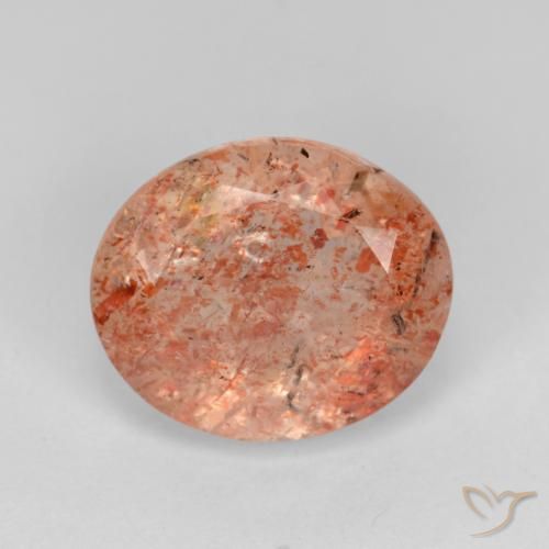 4.50ct Natural laranja avermelhado Pedra do Sol, oval, Translúcido