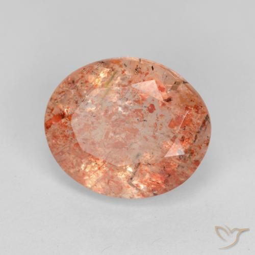 Pedra do Sol laranja avermelhado Natural 4.50ct, oval, Translúcido