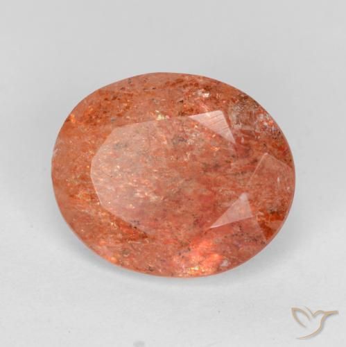 Pedra do Sol vermelho médio Natural 4.16ct, oval, Translúcido