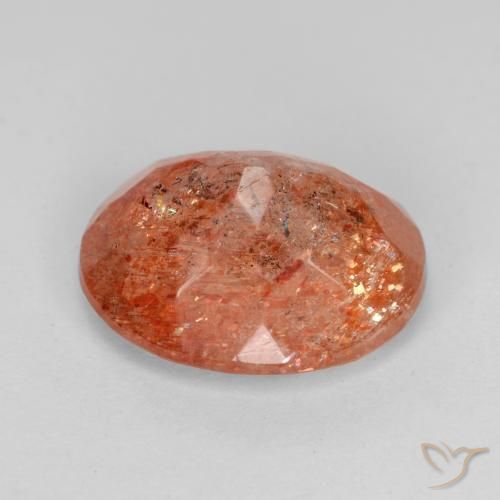 Pedra do Sol vermelho médio Natural 4.16ct, oval, Translúcido