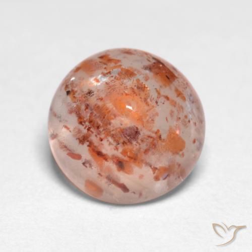 1.17ct Natural pêssego laranja Pedra do Sol, Redondo, Translúcido