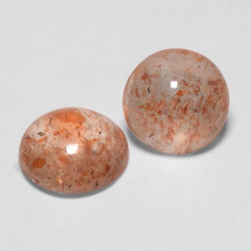Pedras preciosas de pedra do sol laranja natural de 1,74 ct, corte redondo, translúcido