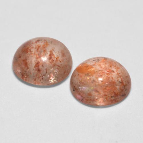 Pedras preciosas de pedra do sol laranja natural de 1,74 ct, corte redondo, translúcido