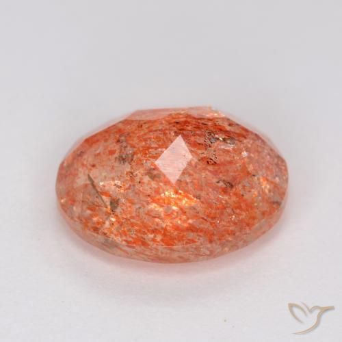 Pedra do Sol vermelho médio Natural 2.48ct, oval, Translúcido
