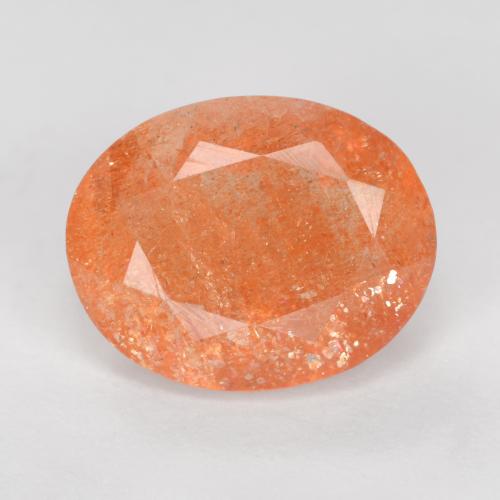 Pedra do sol laranja natural 2,42ct, corte oval, translúcido